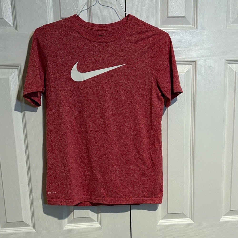 Nike Dri-Fit Red Tee with White Swoosh